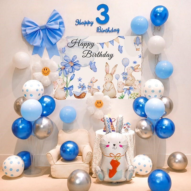 宝宝生日快乐气球装饰场景布置男孩儿童一周岁家用派对用品背景墙 - 图2