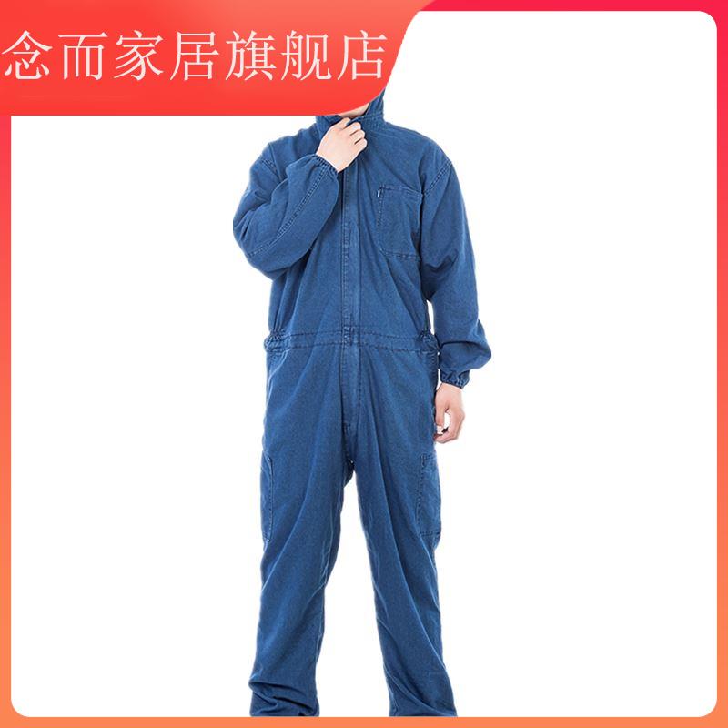 ~棉连体工尘打作防服劳保防烫服纯防磨服焊全体棉带帽工护一薄连 - 图3