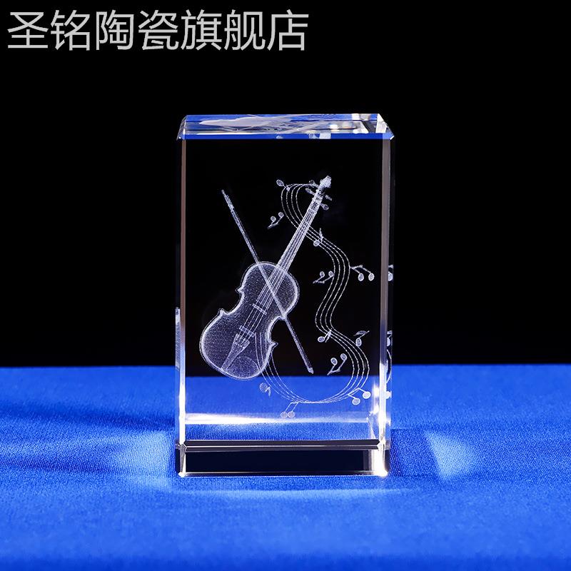 浦江水晶工艺品3D模型内雕吉他萨克斯乐器镇纸摆件纪念礼品 - 图1