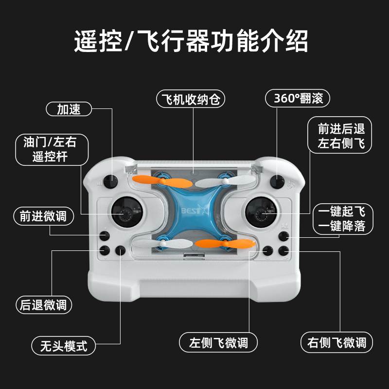 迷你无人机小学生小型六一儿童玩具防摔四轴飞行器遥控飞机直升机-图1