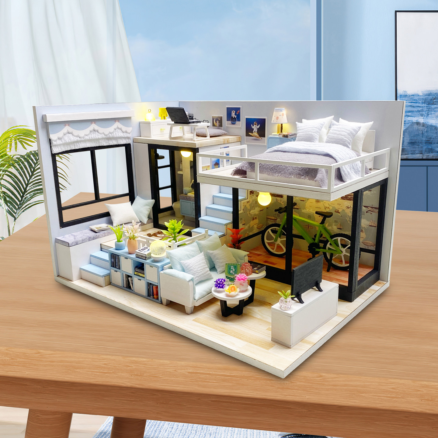 中国风diy小屋手工制作拼装建筑模型房子木质女生日礼物积木玩具