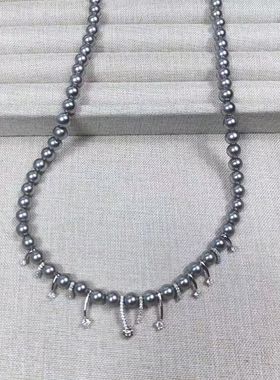 何家原厂项链女925纯银925纯银微醺流星波波锁骨链高级项链