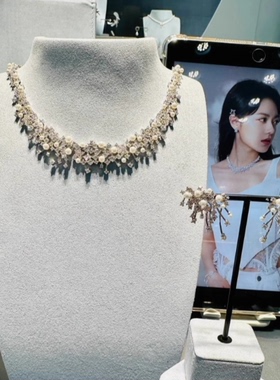 何家原厂925纯银璀璨星云锁骨链耳环耳夹时尚轻奢优雅生日礼物