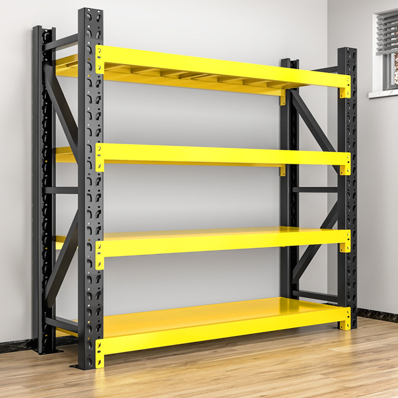 Yellow and black multi-layer household storage shelves