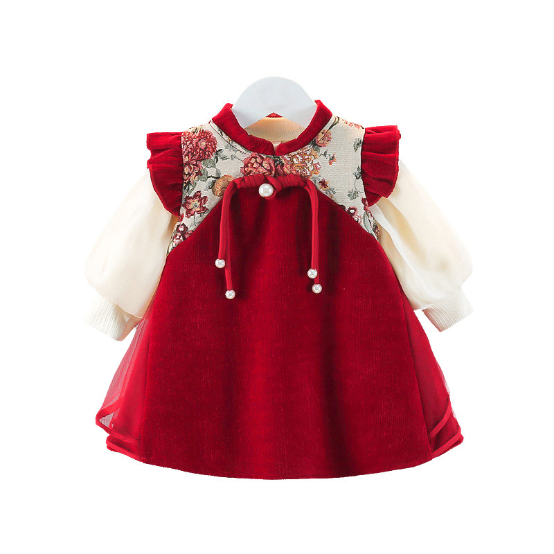 周岁女宝礼服女童国风连衣裙新年套装汉服抓周裙子婴儿拜年服,淘宝优惠券,粉丝福利购,淘宝优惠卷
