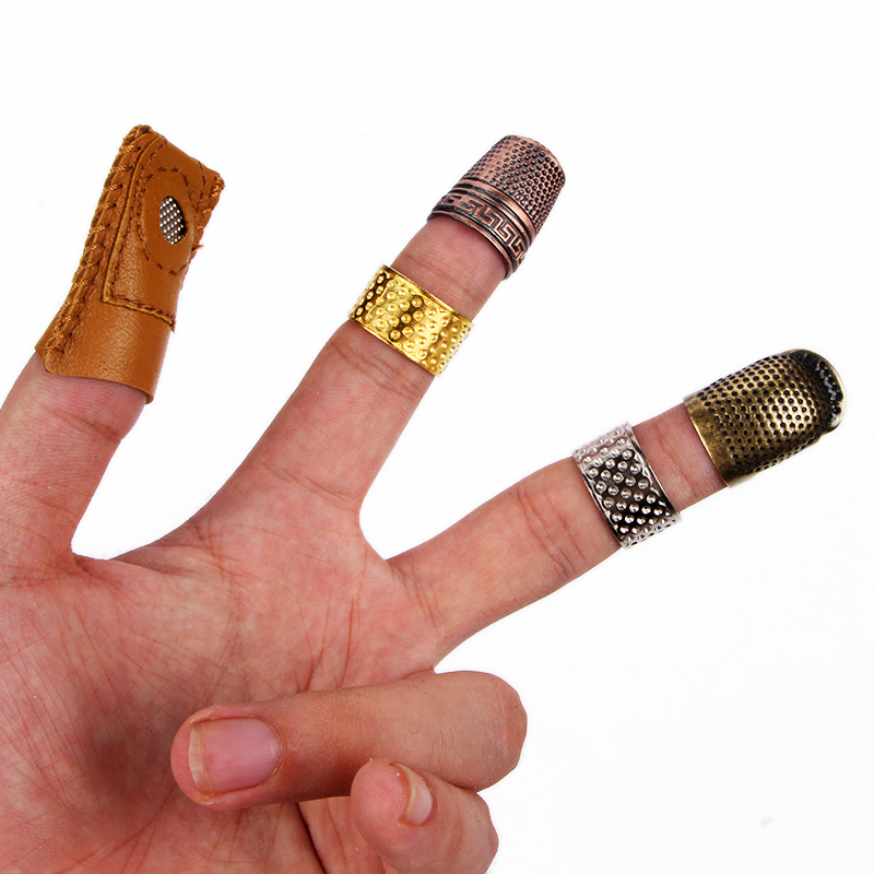 顶针指套家用加厚可调节手工金属铜色结婚顶针箍缝纫抵戒戒指器-图3