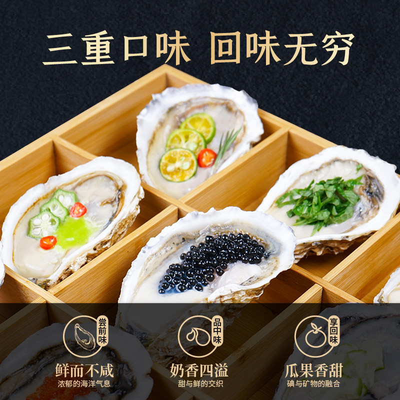 贝司令刺身乳山生蚝鲜活可生食木箱礼盒装高端海鲜牡蛎12/8只送礼,淘宝优惠券,粉丝福利购,淘宝优惠卷