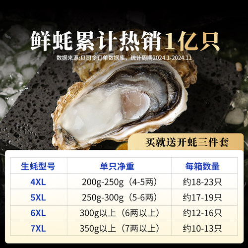 贝司令乳山生态生蚝鲜活带箱10斤特大蚝王牡蛎肉海鲜新鲜蒜蓉海蛎 - 图0