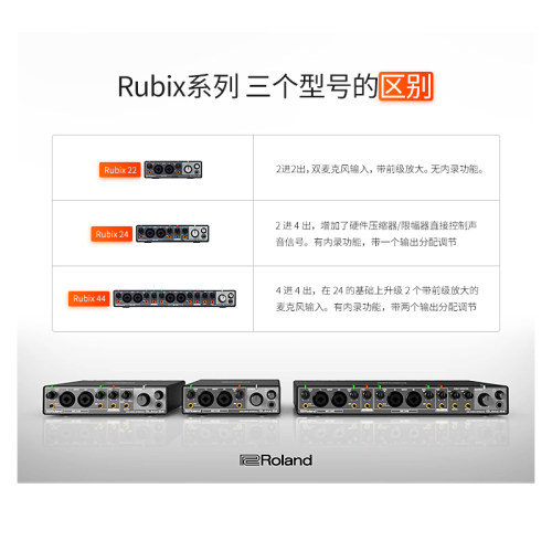 Roland罗兰声卡rubix22 24 44专业录音配音编曲混音USB音频接口-图0