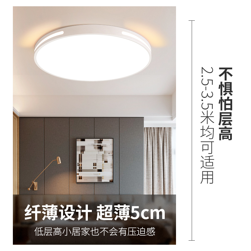 2023年新款主卧室灯LED吸顶灯简约现代大气圆形阳台客厅房间灯具 - 图1
