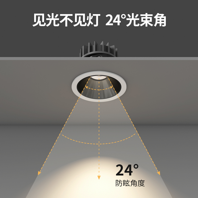 深藏防眩光射灯cob家用客厅嵌入式led灯天花筒灯照明小山丘洗墙灯 - 图2