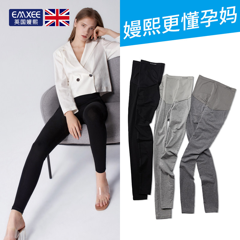 嫚熙孕妇裤子秋季外穿潮妈款打底裤 嫚熙尚果沐孕妇打底裤