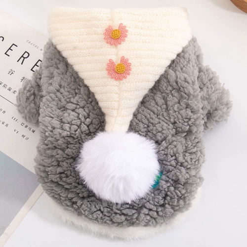 Кошачья одежда зимняя толстая котенок голубая кошачья ткань куколка короткая нога кошачья анти -харта