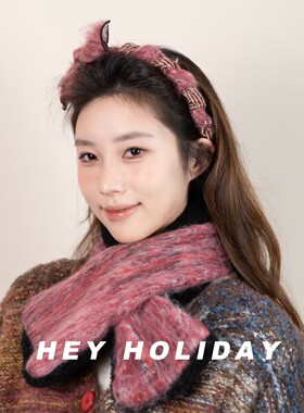 hey holiday秋冬蝴蝶结波浪发箍日韩少女发饰气质小香风发饰头饰