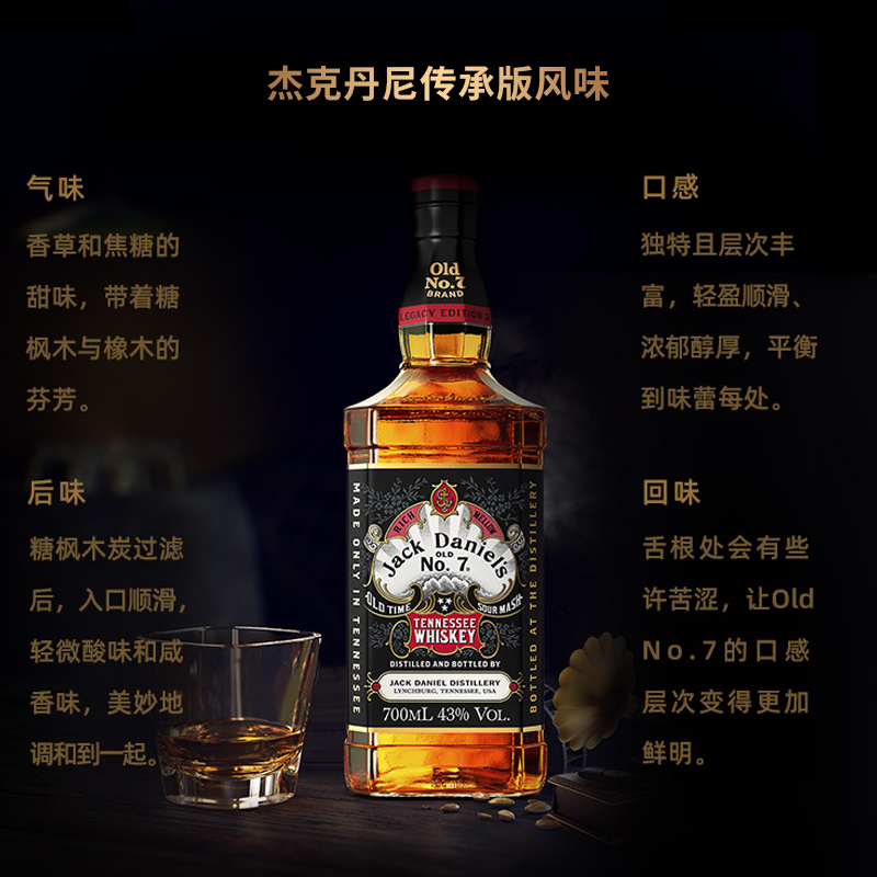 组合 700ML 传承限量版 700ML 威士忌黑标 s ` Daniel Jack 杰克丹尼 组合 700ML 传承限量版 700ML 威士忌黑标 s ` Daniel Jack 杰克丹尼