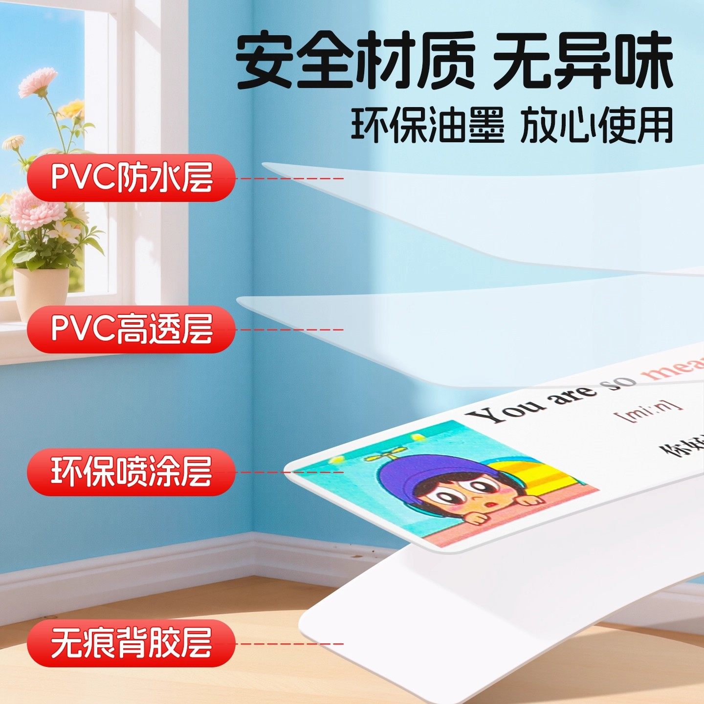 英语口语家庭情景便利贴纸日常生活场景儿童启蒙英文家庭单词学习,淘宝优惠券,粉丝福利购,淘宝优惠卷