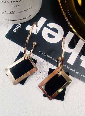 925 Silver Sexy Exaggerated Ear Ring Geometric Large Earring