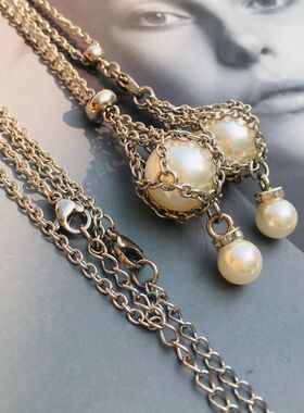 原创珍珠网兜水晶吊坠捕梦网DIY