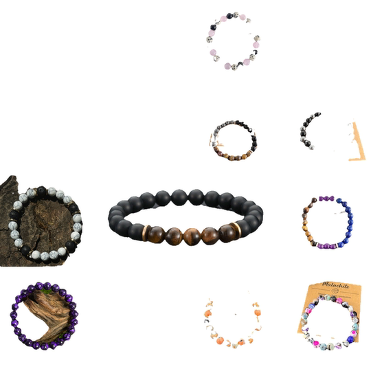 TEMU热销天然石手链男女高级感串珠手串厂家新品