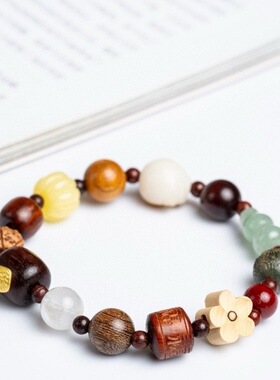 天然十八籽菩提手串佛珠念珠多宝手串六字真言男女情侣盘玩串珠链