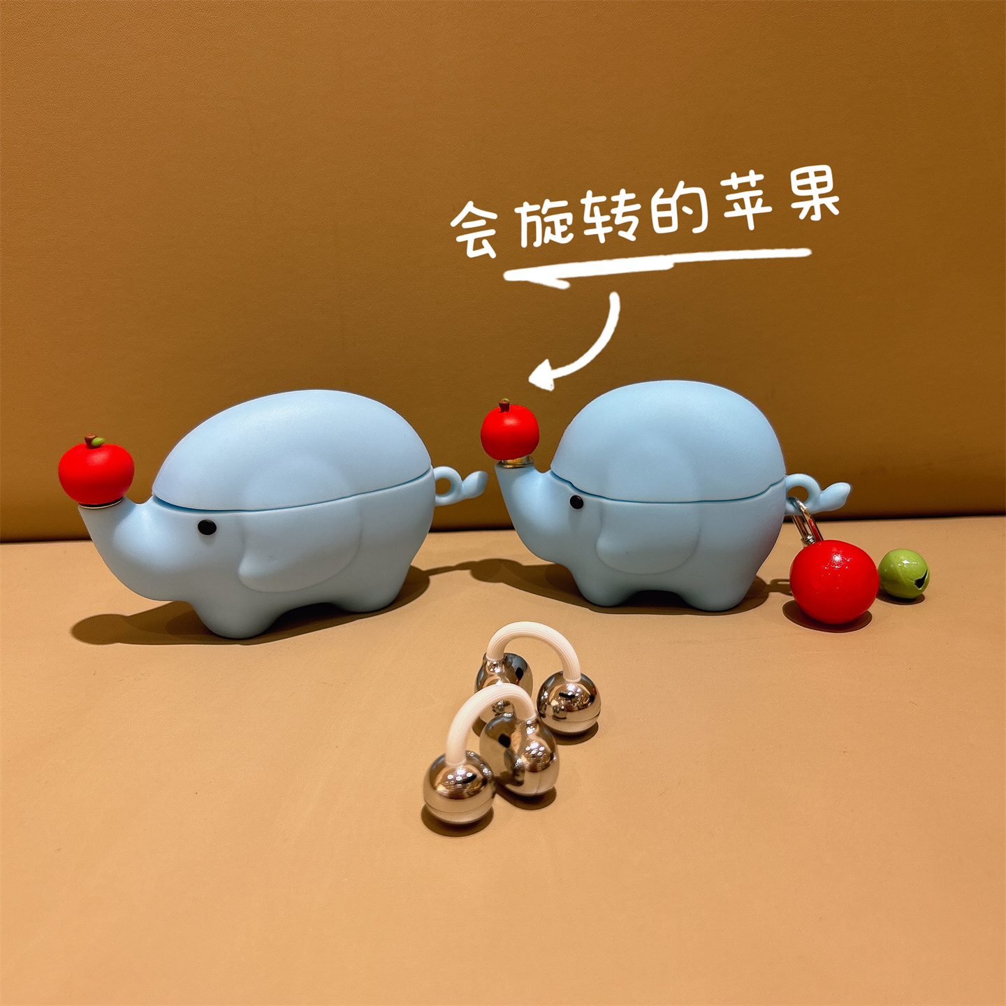 旋转大象freeclip2代耳机保护壳适用于华为freeclip耳机保护套创意旋转苹果airpodspro3代保护壳clip二代软壳 - 图0