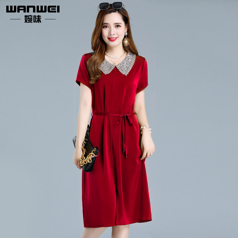 阔太太醋酸缎面夏季2020年连衣裙 婉味服饰连衣裙