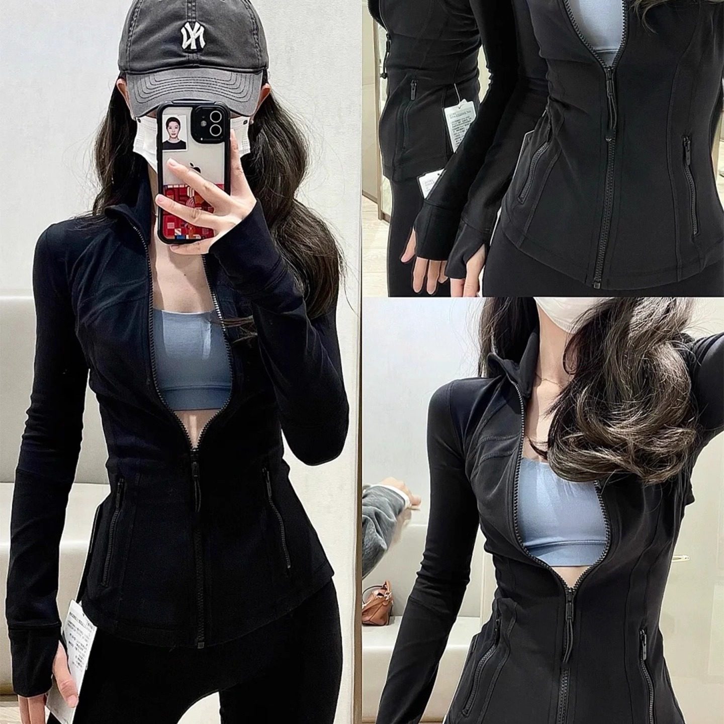 25冬款Def健身服长袖上衣磨毛全拉链立领开衫瑜伽外套女运动茄克,淘宝优惠券,粉丝福利购,淘宝优惠卷