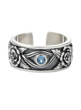 《荷鲁斯之眼》戒指男霸气复古设计开口可调节指环个性百搭手饰品
