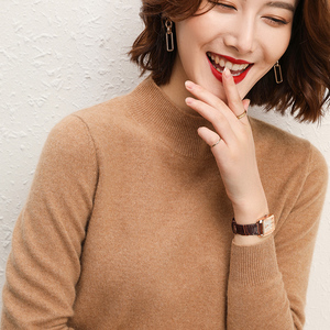 秋冬新款半高领套头毛衣女潮