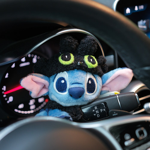 正版史迪仔汽车怀挡装饰品毛绒公仔车内饰摆件车载雨刮器套车好物 - 图1