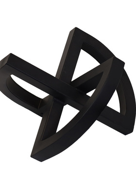 现代极简几何造型金属黑色摆件茶几边角几电视柜摆设样板房软装