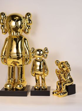 现代艺术轻奢暴力熊摆件芝麻街雕塑卡通公仔玻璃钢装饰工艺品