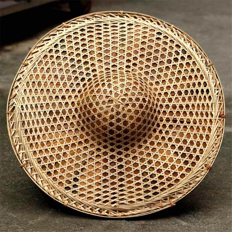 斗笠帽蓑衣帽具遮阳帽防水笠帽舞台帽道竹叶帽竹编帽红斗