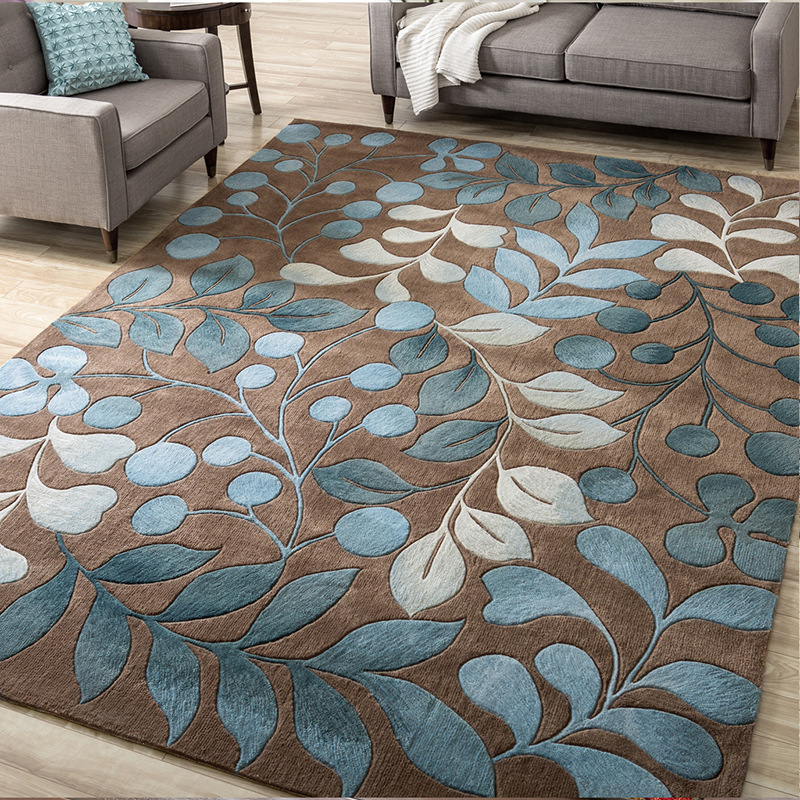 北欧地毯客厅沙发茶几现代简约卧室床边花卉个性长方形地垫