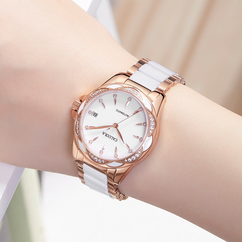 卡罗莱官方正品陶瓷防水时尚全女表 iwochs国产腕表