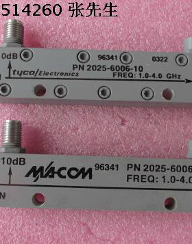 2025-6006-10 M/A-COM 1-4GHz 10dB SMA 射频同轴宽带定向耦合器