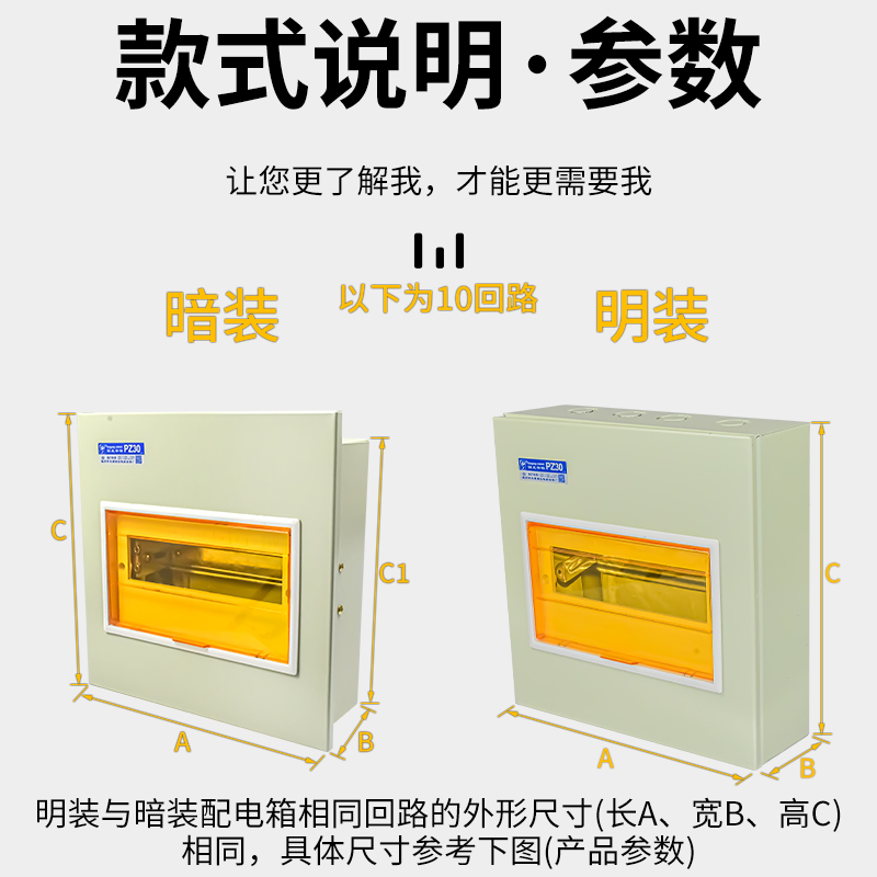 配电箱PZ30家用布线箱明装空气开关15回路强电箱漏电空开盒子暗装 - 图3