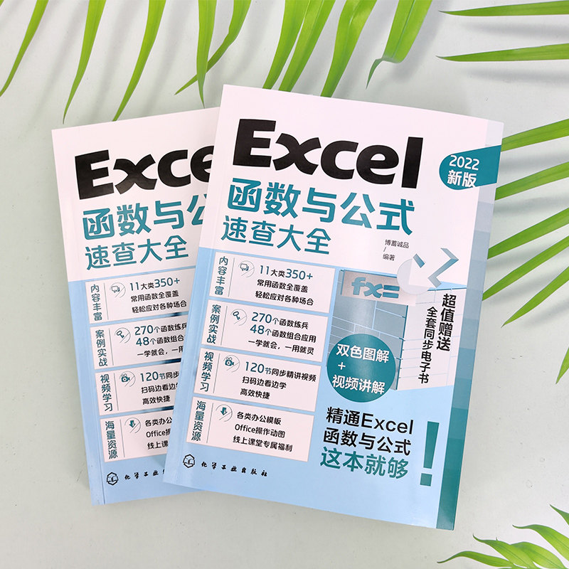 全2册 赠视频 Excel函数与公式速查大全+Excel高效商务办公一本通 公式 函数 数据分析 图表 同步电子书 零基础办公软件图书籍