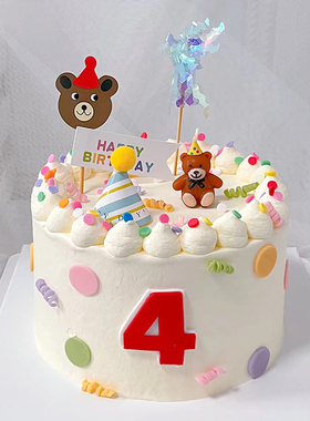 网红4寸生日蛋糕模型仿真