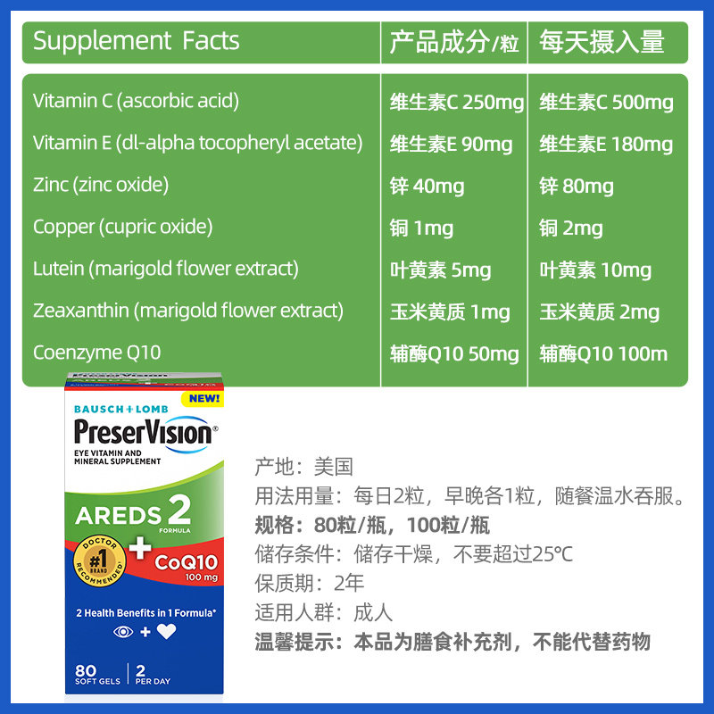博士伦叶黄素胶囊护眼护心肌辅酶Q10维生素成人中老年保健品正品,淘宝优惠券,粉丝福利购,淘宝优惠卷