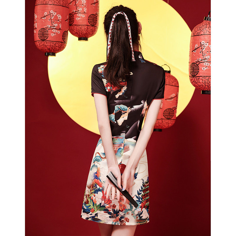国潮旗袍2021年新款夏季少女连衣裙 森莞旗袍