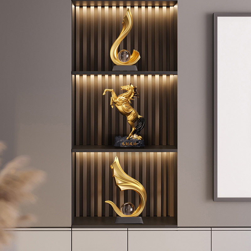 酒柜装饰品摆件书柜轻奢高档客厅电视柜高端领导办公室工艺品套装