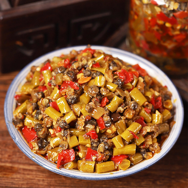 彩椒螺蛳肉咸菜下饭菜辣椒酱拌饭酱香辣酸豆角湖南特产田螺肉下酒,淘宝优惠券,粉丝福利购,淘宝优惠卷