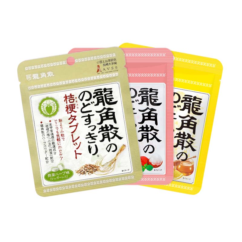 日本龙角散草本润喉片10.4g 蜂蜜/荔枝/抹茶护喉含片润喉糖柠檬 - 图0