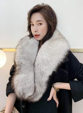整皮狐狸毛披肩宴会皮草大围脖女