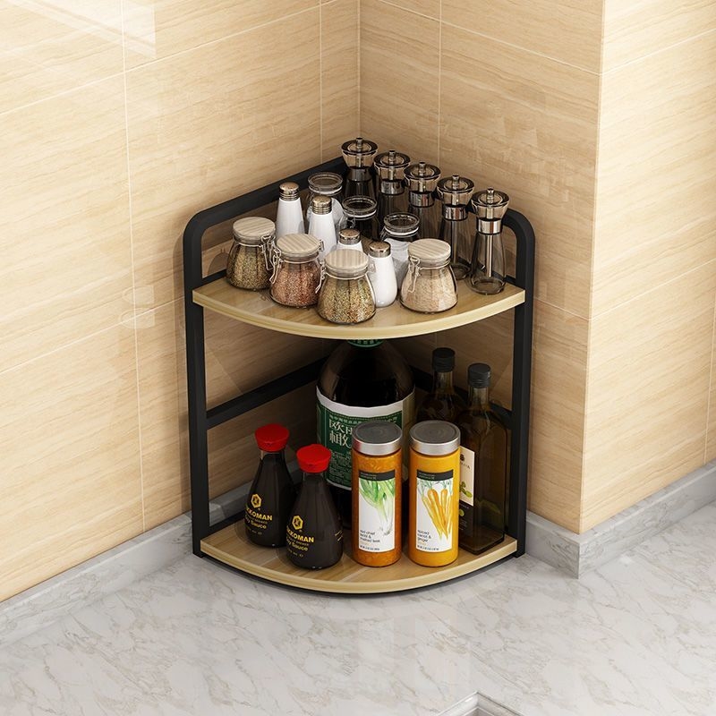 转角置物架调味品架厨房用品大全台面调料架不锈钢三角墙角收纳架 - 图0