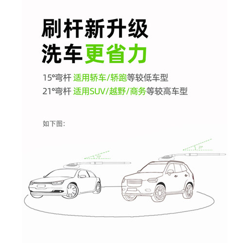 弯杆洗车拖把专用不伤车漆软毛伸缩车用汽车刷子神器刷车擦车工具 - 图1