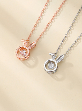 纯银S925兔子项链灵动款甜美气质