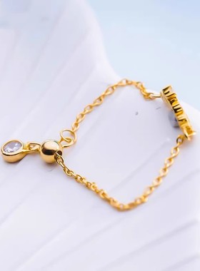 进口D色莫桑石皇冠链条戒指