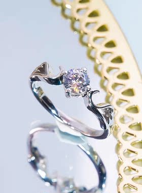 戒指50分翅膀仙气精致对戒